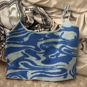 Blue Patterned Women's Top